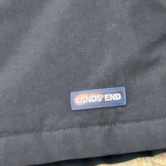 ~~Lands End Blue Stadium Hooded Long Coat Full Zip Womens Size L/P, 14/16 - Picture 4 of 8